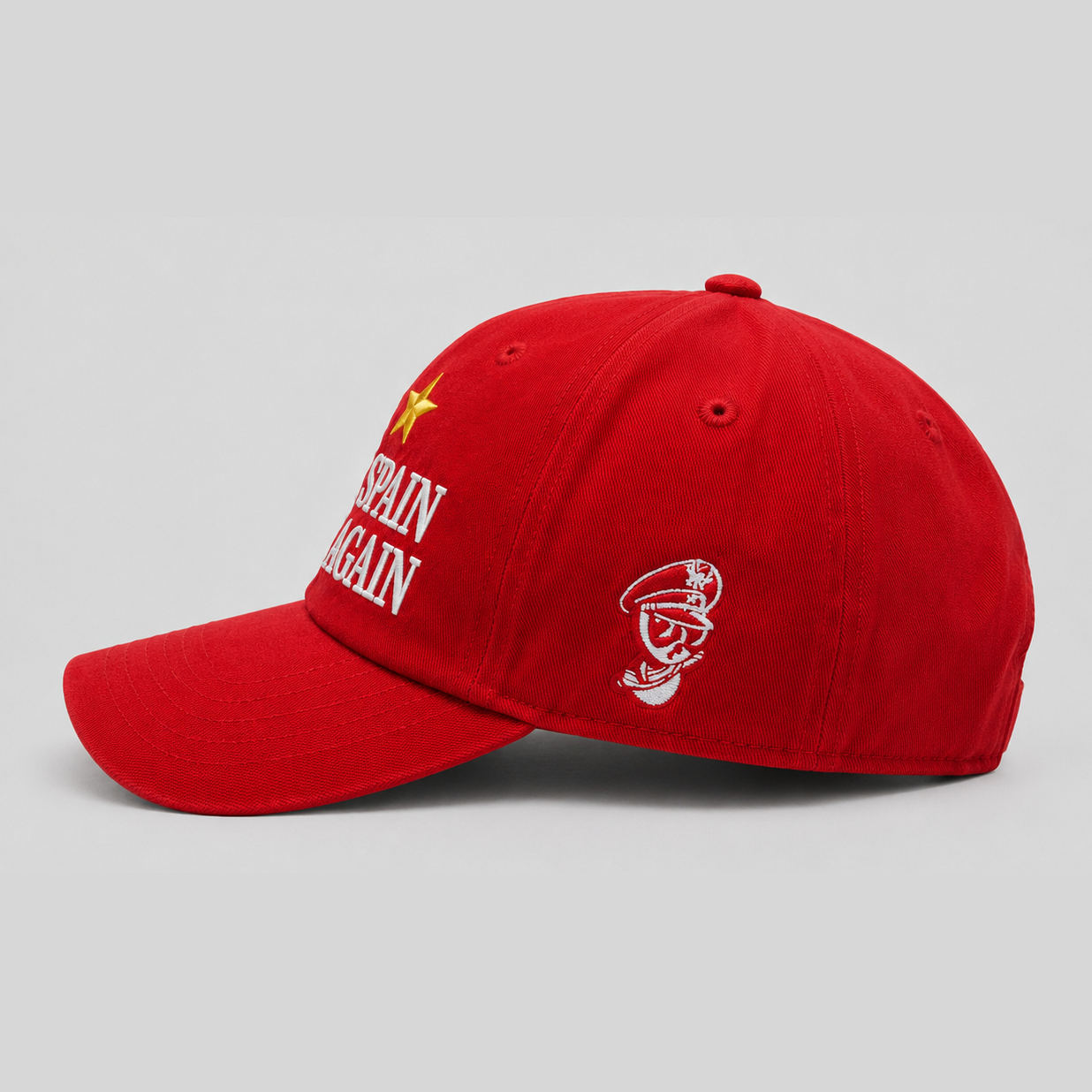 Lateral de la gorra con el logo Fachers bordado